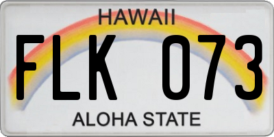 HI license plate FLK073