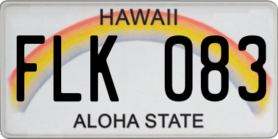 HI license plate FLK083