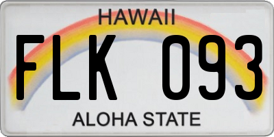 HI license plate FLK093