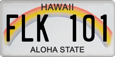 HI license plate FLK101