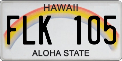 HI license plate FLK105