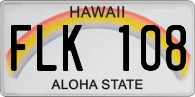 HI license plate FLK108