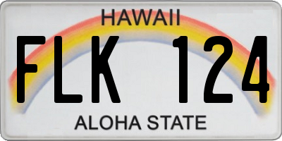 HI license plate FLK124