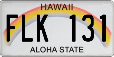 HI license plate FLK131