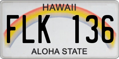 HI license plate FLK136