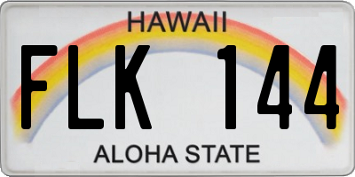 HI license plate FLK144