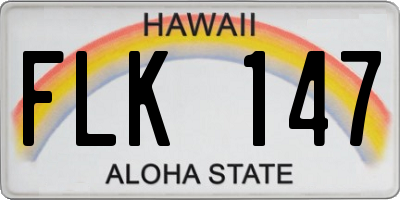HI license plate FLK147