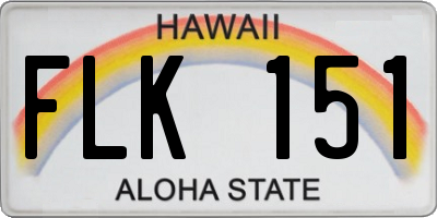 HI license plate FLK151