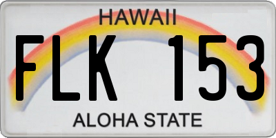 HI license plate FLK153