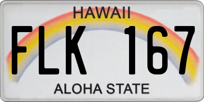 HI license plate FLK167