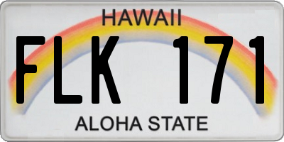 HI license plate FLK171