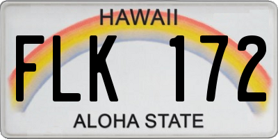 HI license plate FLK172