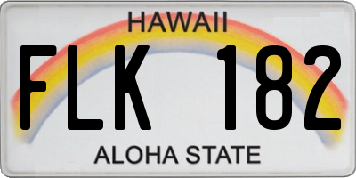 HI license plate FLK182