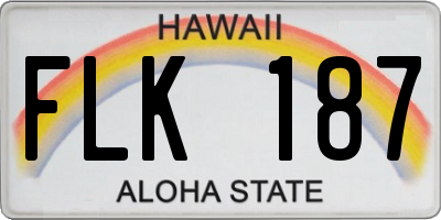 HI license plate FLK187