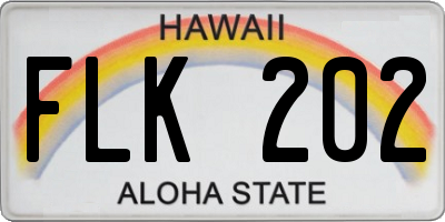 HI license plate FLK202
