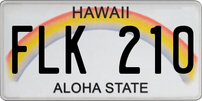 HI license plate FLK210