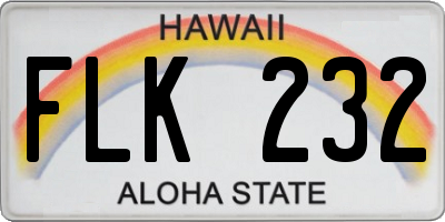HI license plate FLK232