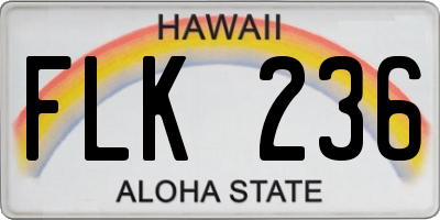 HI license plate FLK236