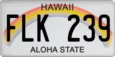 HI license plate FLK239