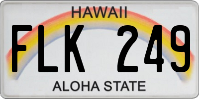 HI license plate FLK249