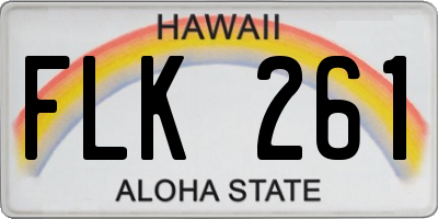 HI license plate FLK261