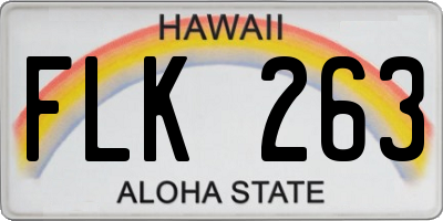 HI license plate FLK263