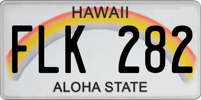 HI license plate FLK282