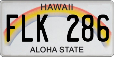 HI license plate FLK286