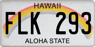 HI license plate FLK293