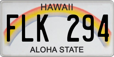 HI license plate FLK294