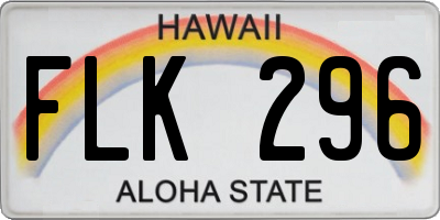 HI license plate FLK296
