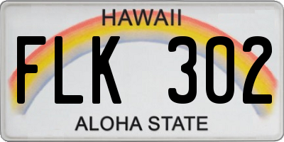 HI license plate FLK302