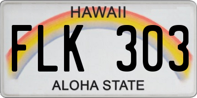 HI license plate FLK303