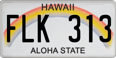 HI license plate FLK313