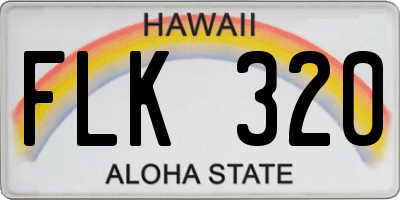 HI license plate FLK320