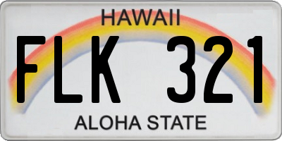 HI license plate FLK321