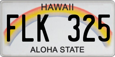 HI license plate FLK325