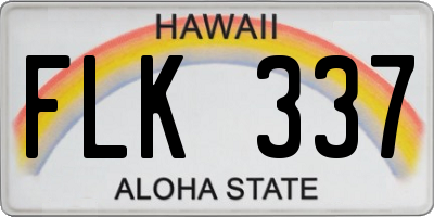 HI license plate FLK337