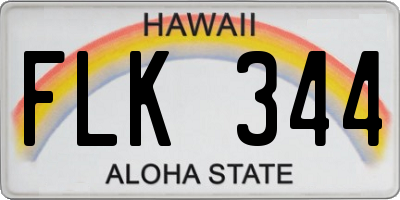 HI license plate FLK344