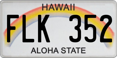 HI license plate FLK352
