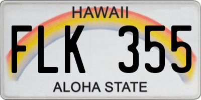 HI license plate FLK355