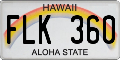 HI license plate FLK360