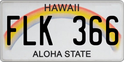 HI license plate FLK366