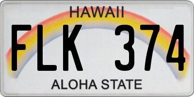 HI license plate FLK374