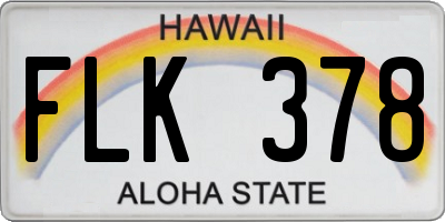 HI license plate FLK378