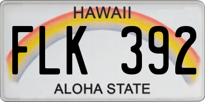 HI license plate FLK392