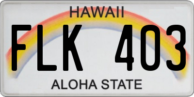 HI license plate FLK403