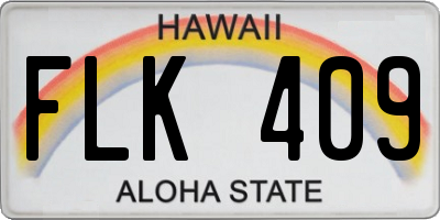 HI license plate FLK409