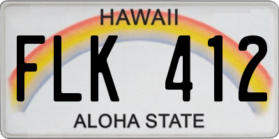HI license plate FLK412