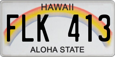 HI license plate FLK413